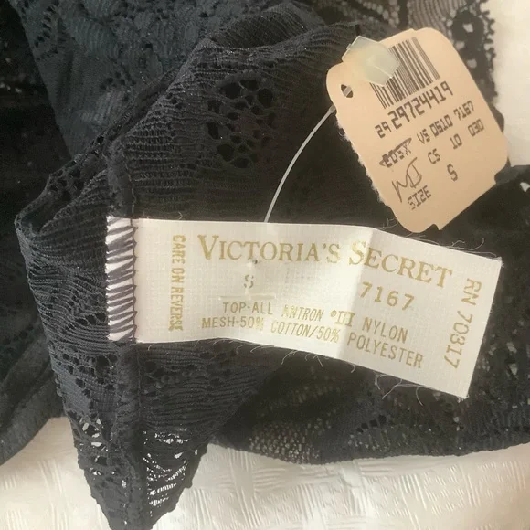 Vtg 80s Victoria’s Secret lingerie set of 2 strappy bralette and panties black